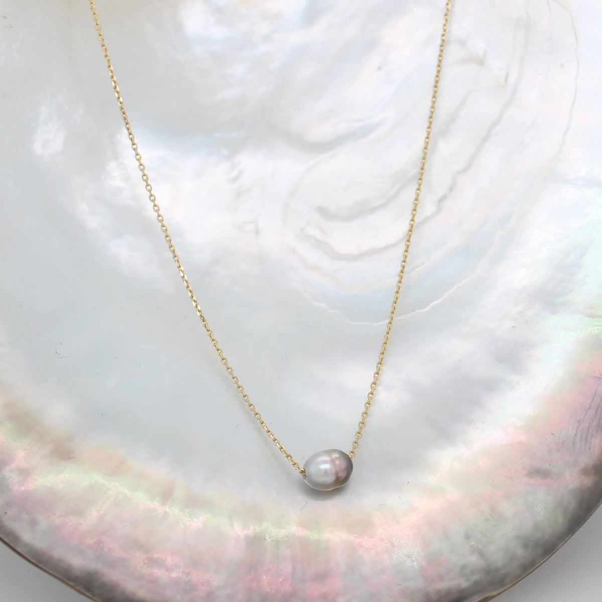 Petite Keshi Pearl Slider Necklet