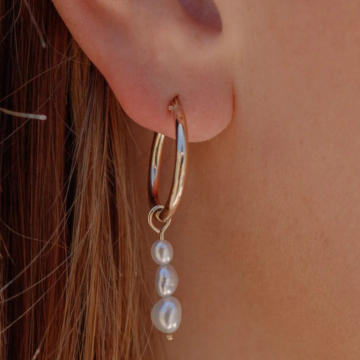 Pearl and Hoop Earrings