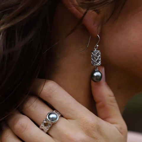 Silver Earrings with Pearl