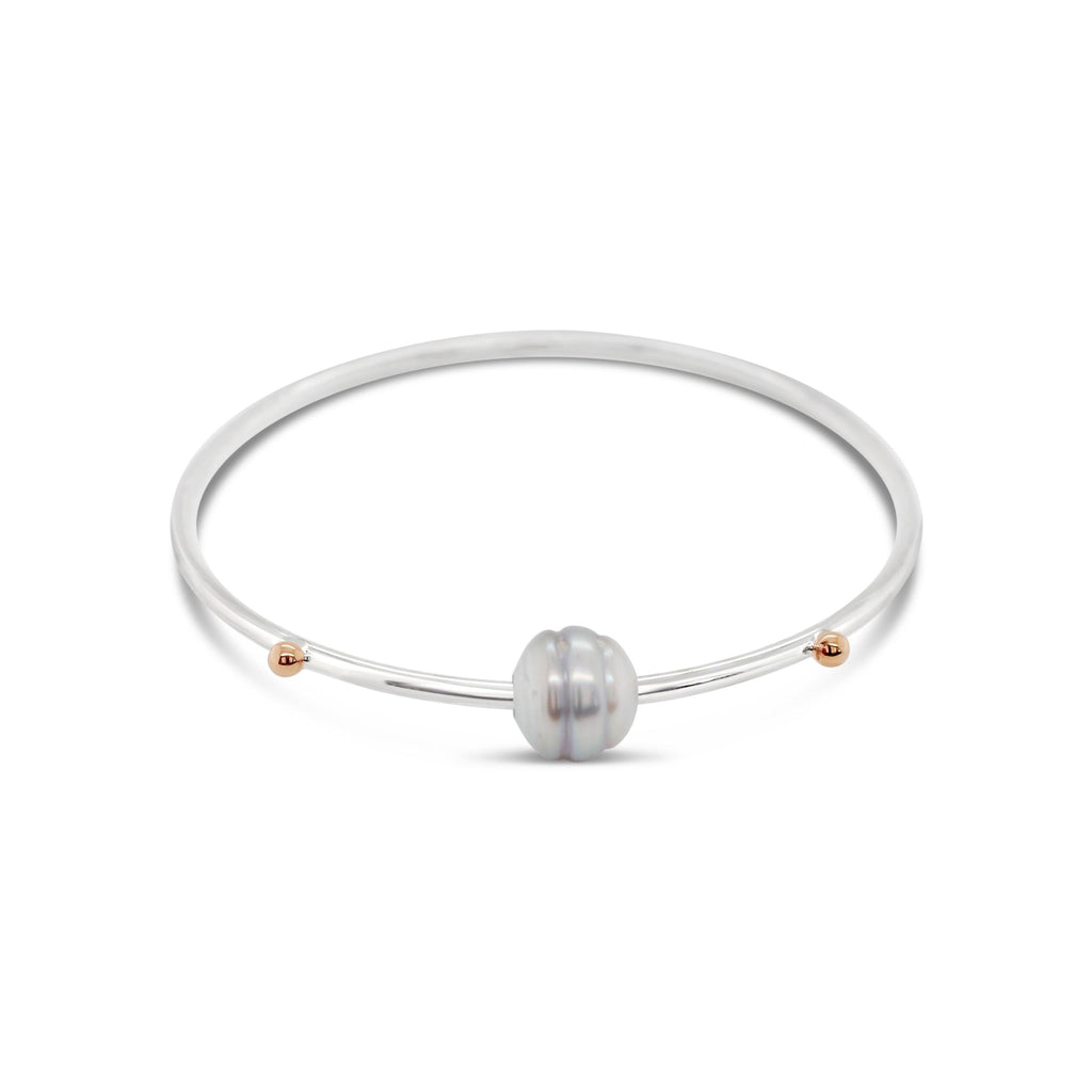 White Luster Pearl Bracelet with Silver Cross – Baby Beau and Belle